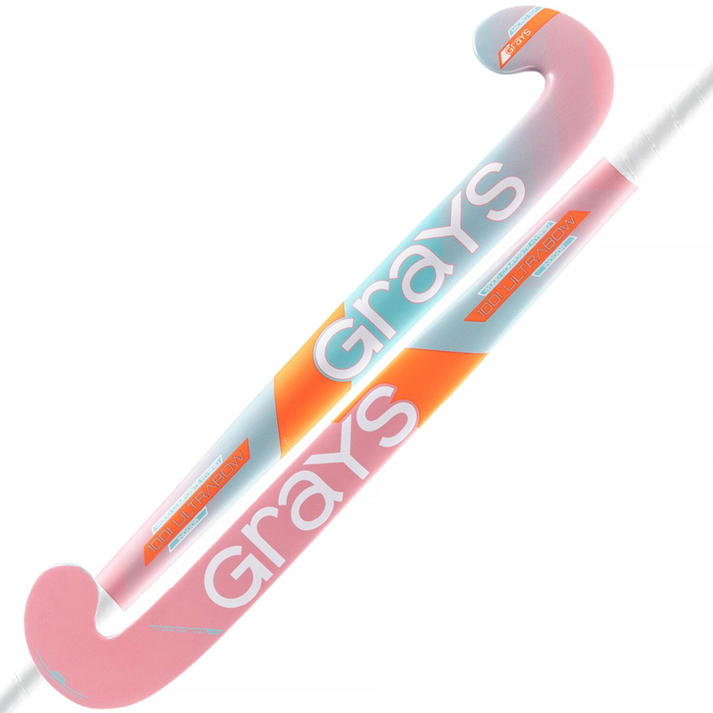 Grays 100i Ultra Bow Micro Junior Indoor Hockey Stick - Mint/Pink