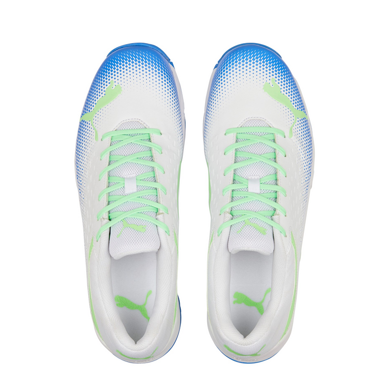 Puma 22.2 Spike Cricket Shoes - White/Green/Bluemazing