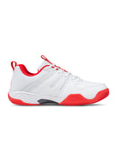 Teuton ST2 Unisex Indoor Court Shoes - Light Grey/Red