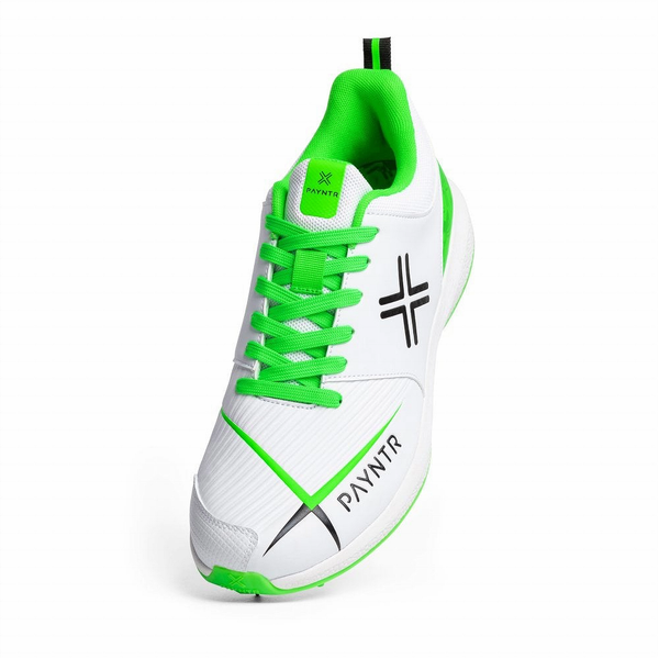Payntr V-Spike Cricket Shoes - White/Green