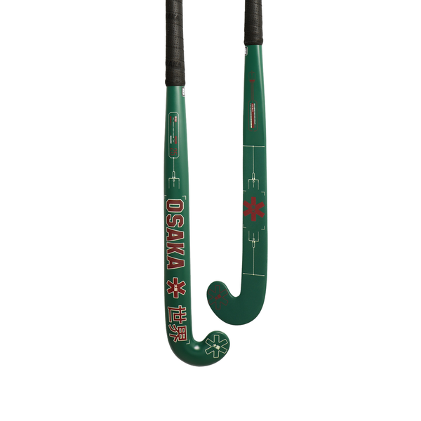 Osaka Vision 25 Show Bow Hockey Stick - Green/Red 2023 Flash Collection